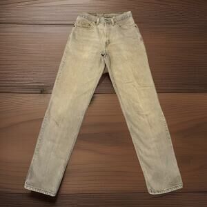 Vintage Levi's 550 Relaxed Fit Jeans Men's 32x36 Tan Brown Denim Orange Tab